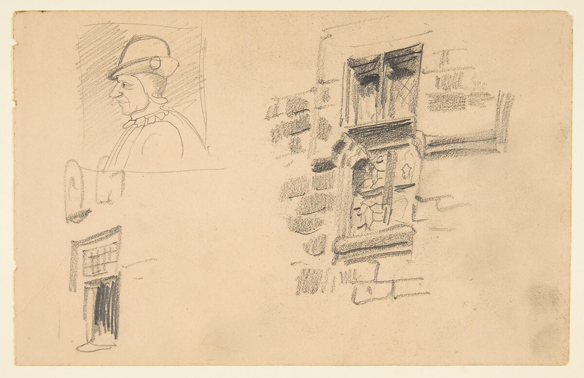 Sketchbook with views of Tours, France and its environs, Eugène Delacroix (French, Charenton-Saint-Maurice 1798–1863 Paris), Graphite and watercolor on wove paper