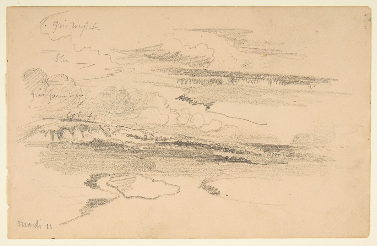 Sketchbook with views of Tours, France and its environs, Eugène Delacroix (French, Charenton-Saint-Maurice 1798–1863 Paris), Graphite and watercolor on wove paper