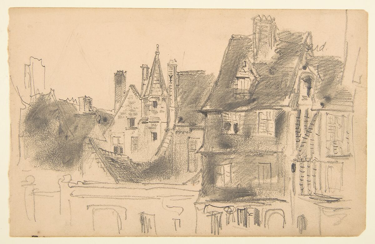 Sketchbook with views of Tours, France and its environs, Eugène Delacroix (French, Charenton-Saint-Maurice 1798–1863 Paris), Graphite and watercolor on wove paper