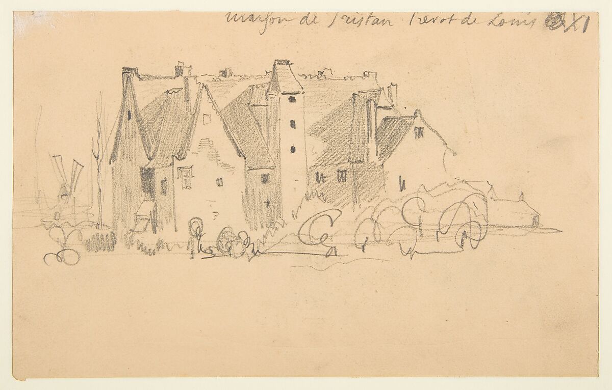 Sketchbook with views of Tours, France and its environs, Eugène Delacroix (French, Charenton-Saint-Maurice 1798–1863 Paris), Graphite and watercolor on wove paper