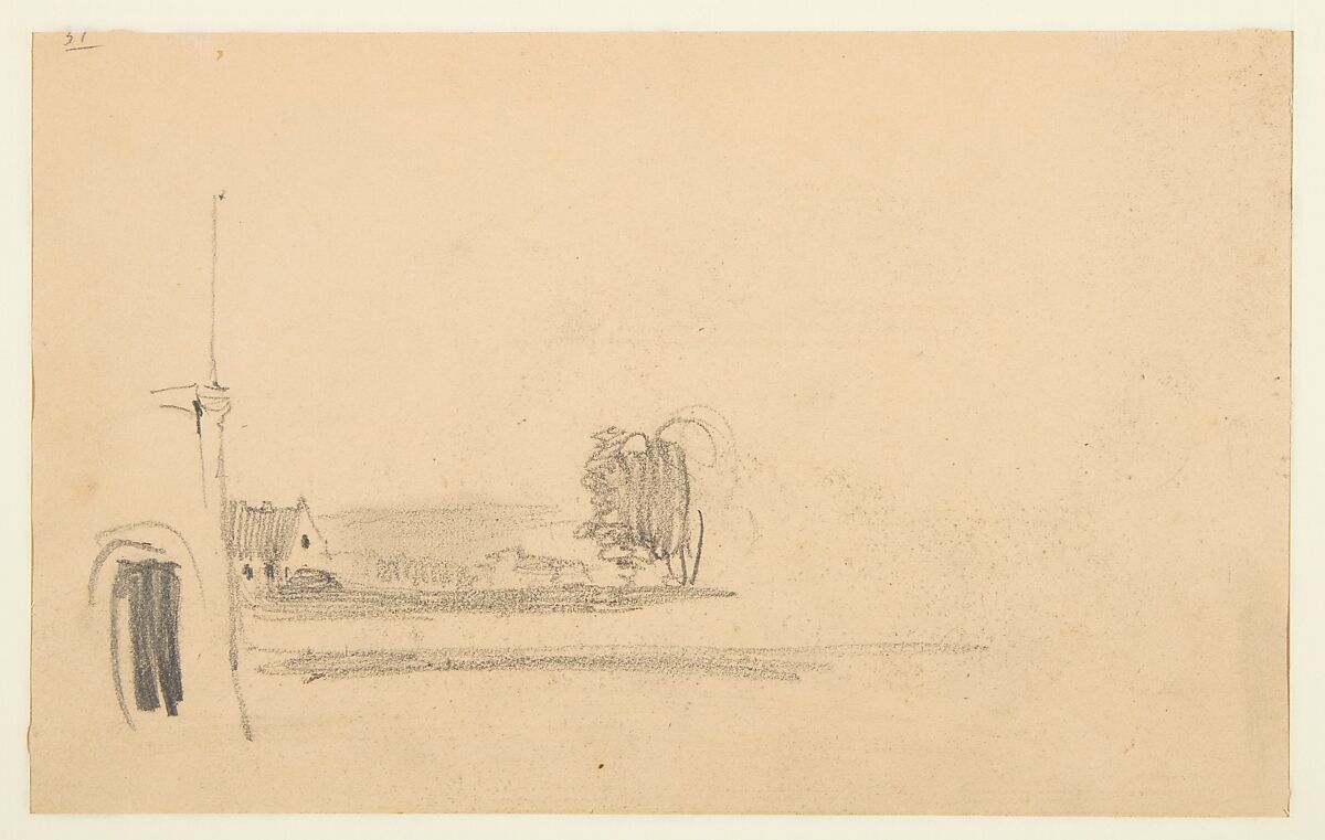 Sketchbook with views of Tours, France and its environs, Eugène Delacroix (French, Charenton-Saint-Maurice 1798–1863 Paris), Graphite and watercolor on wove paper