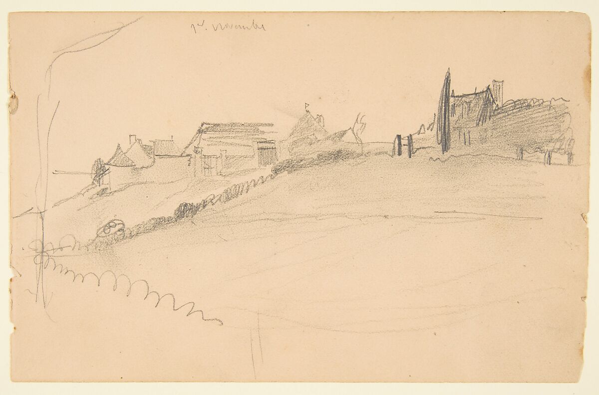 Sketchbook with views of Tours, France and its environs, Eugène Delacroix (French, Charenton-Saint-Maurice 1798–1863 Paris), Graphite and watercolor on wove paper