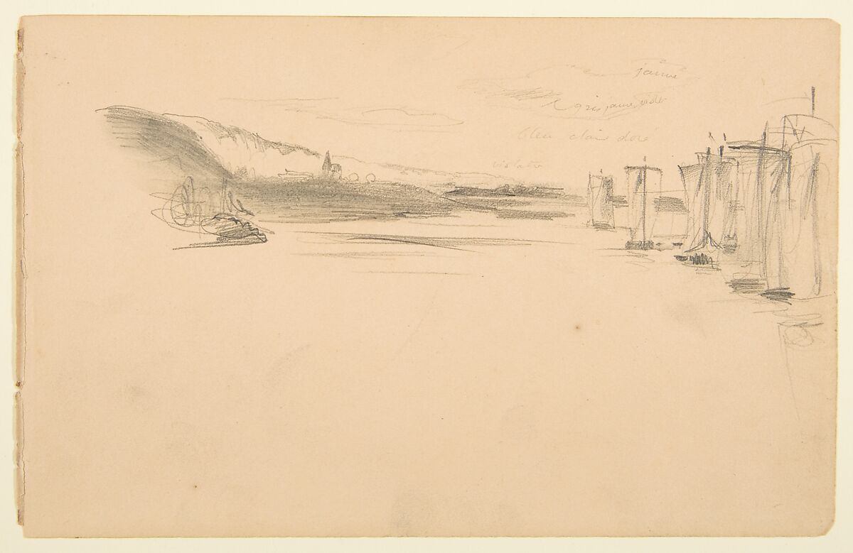 Sketchbook with views of Tours, France and its environs, Eugène Delacroix (French, Charenton-Saint-Maurice 1798–1863 Paris), Graphite and watercolor on wove paper