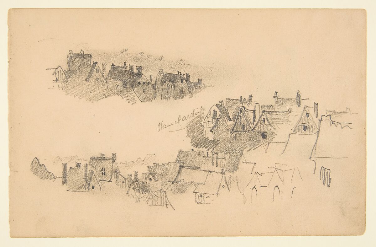 Sketchbook with views of Tours, France and its environs, Eugène Delacroix (French, Charenton-Saint-Maurice 1798–1863 Paris), Graphite and watercolor on wove paper