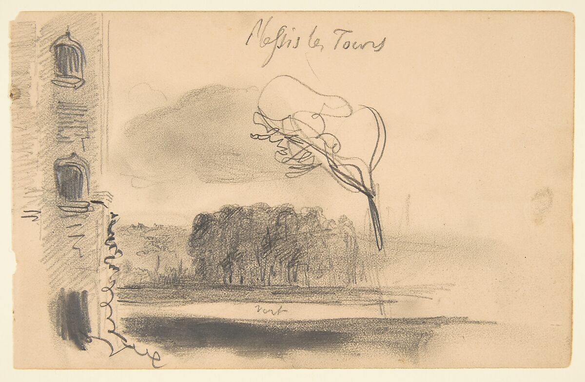 Sketchbook with views of Tours, France and its environs, Eugène Delacroix (French, Charenton-Saint-Maurice 1798–1863 Paris), Graphite and watercolor on wove paper