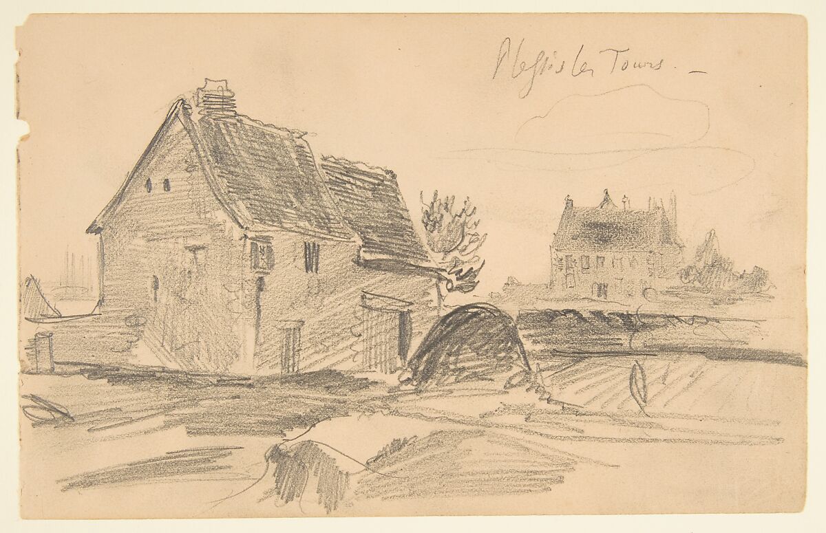 Sketchbook with views of Tours, France and its environs, Eugène Delacroix (French, Charenton-Saint-Maurice 1798–1863 Paris), Graphite and watercolor on wove paper