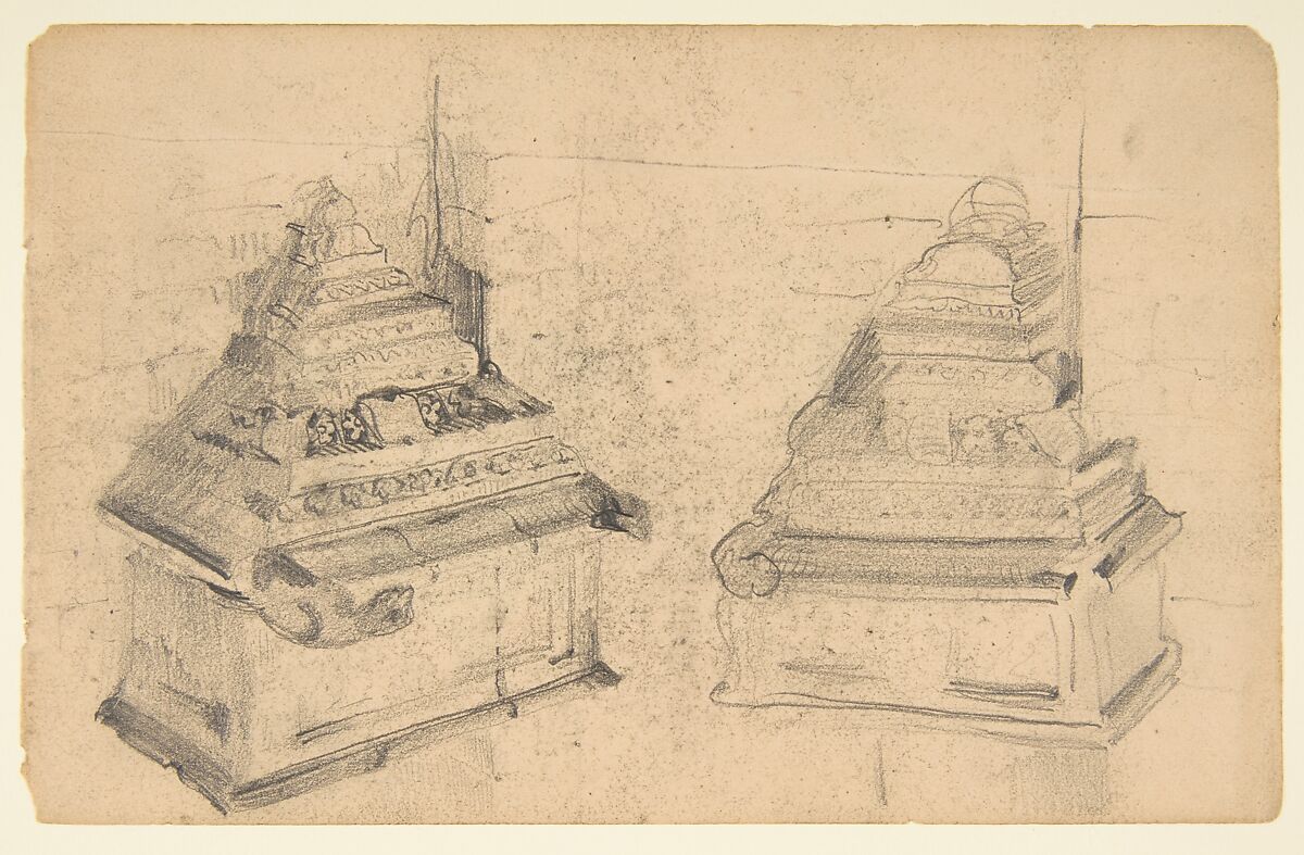 Sketchbook with views of Tours, France and its environs, Eugène Delacroix (French, Charenton-Saint-Maurice 1798–1863 Paris), Graphite and watercolor on wove paper