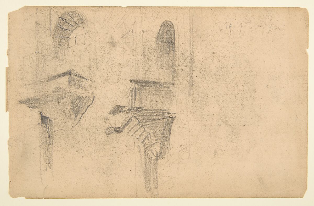 Sketchbook with views of Tours, France and its environs, Eugène Delacroix (French, Charenton-Saint-Maurice 1798–1863 Paris), Graphite and watercolor on wove paper