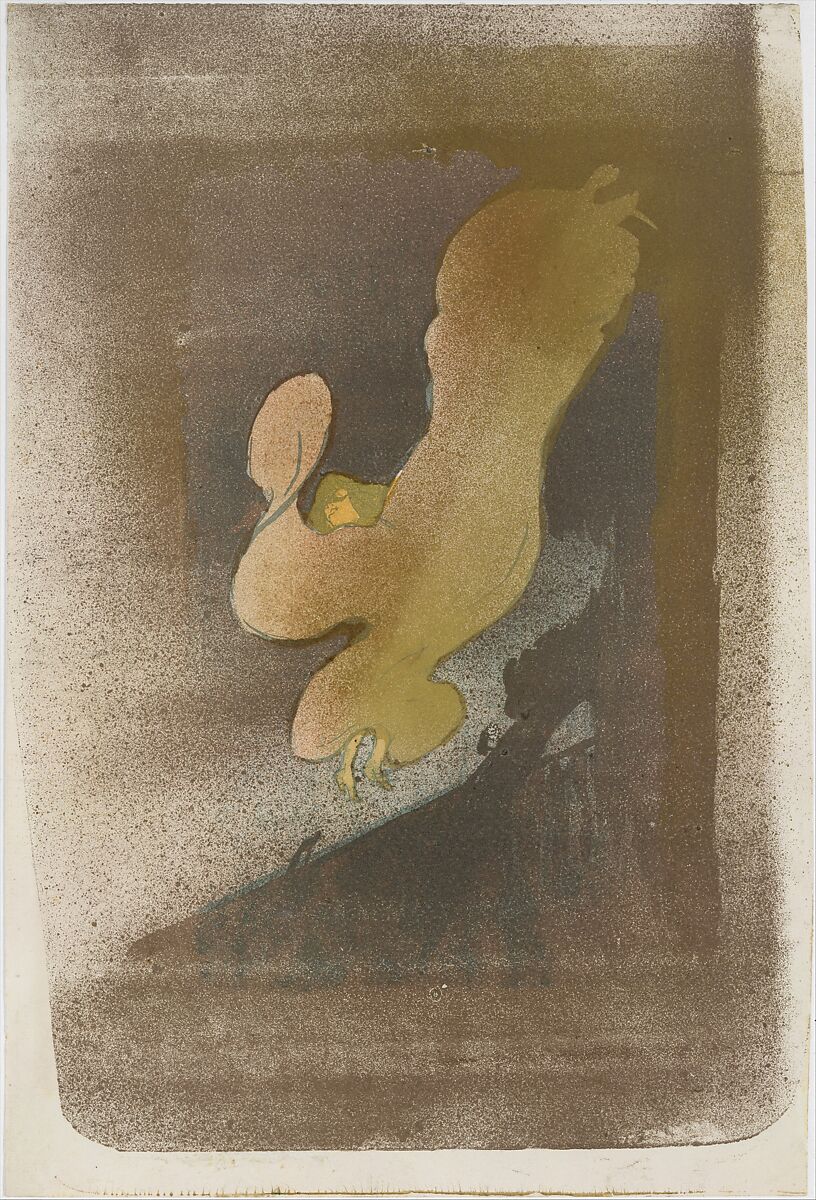 Miss Loïe Fuller, Henri de Toulouse-Lautrec  French, Brush and spatter lithograph printed in five colors on wove paper; only state