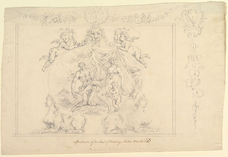 Design for the painting, Mars, Venus & Cupid for the Dining Room at Kirtlington Park, Oxfordshire