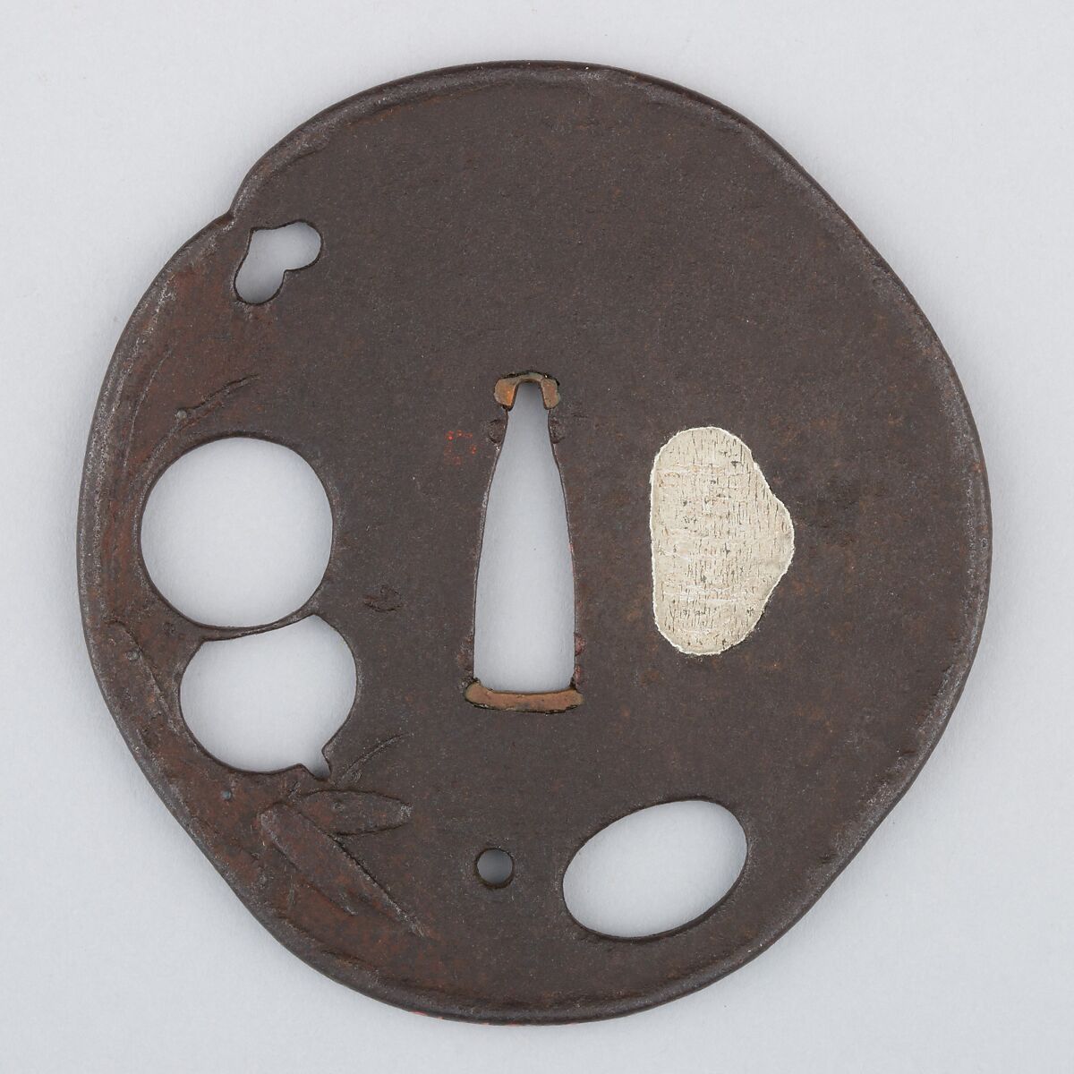 Sword Guard (Tsuba), Iron, copper, Japanese