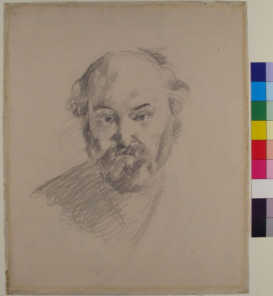 Portrait of the Artist (recto); Fragment of a Landscape Study (verso), Paul Cézanne (French, Aix-en-Provence 1839–1906 Aix-en-Provence), Graphite