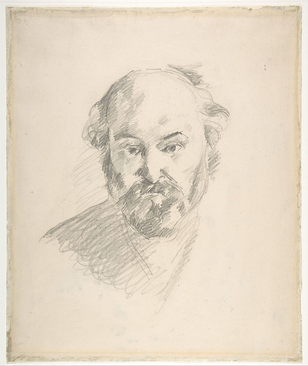 Portrait of the Artist (recto); Fragment of a Landscape Study (verso), Paul Cézanne (French, Aix-en-Provence 1839–1906 Aix-en-Provence), Graphite 