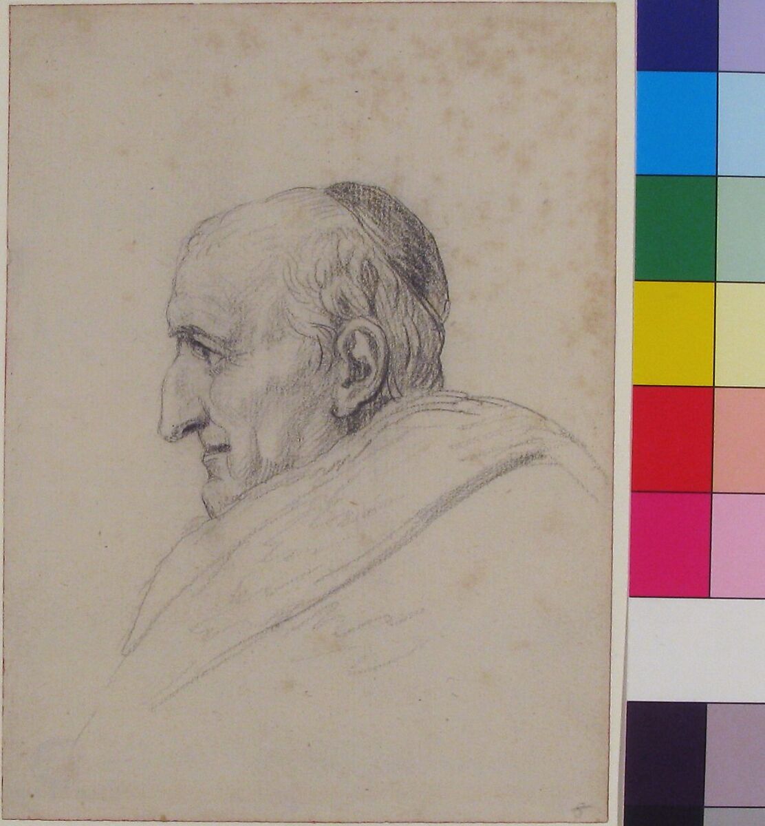 The Cardinal Pacca, Jacques Louis David (French, Paris 1748–1825 Brussels), Black chalk