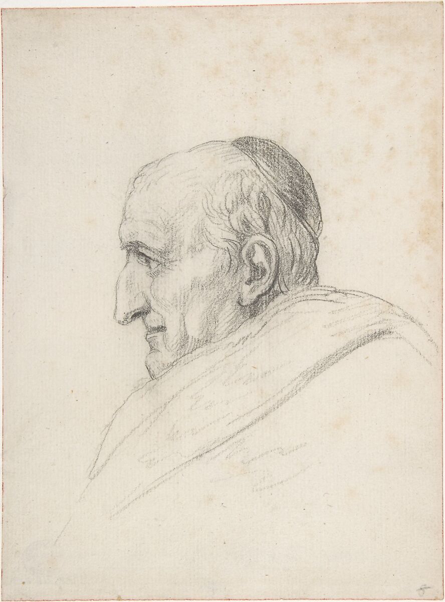 The Cardinal Pacca, Jacques Louis David (French, Paris 1748–1825 Brussels), Black chalk 