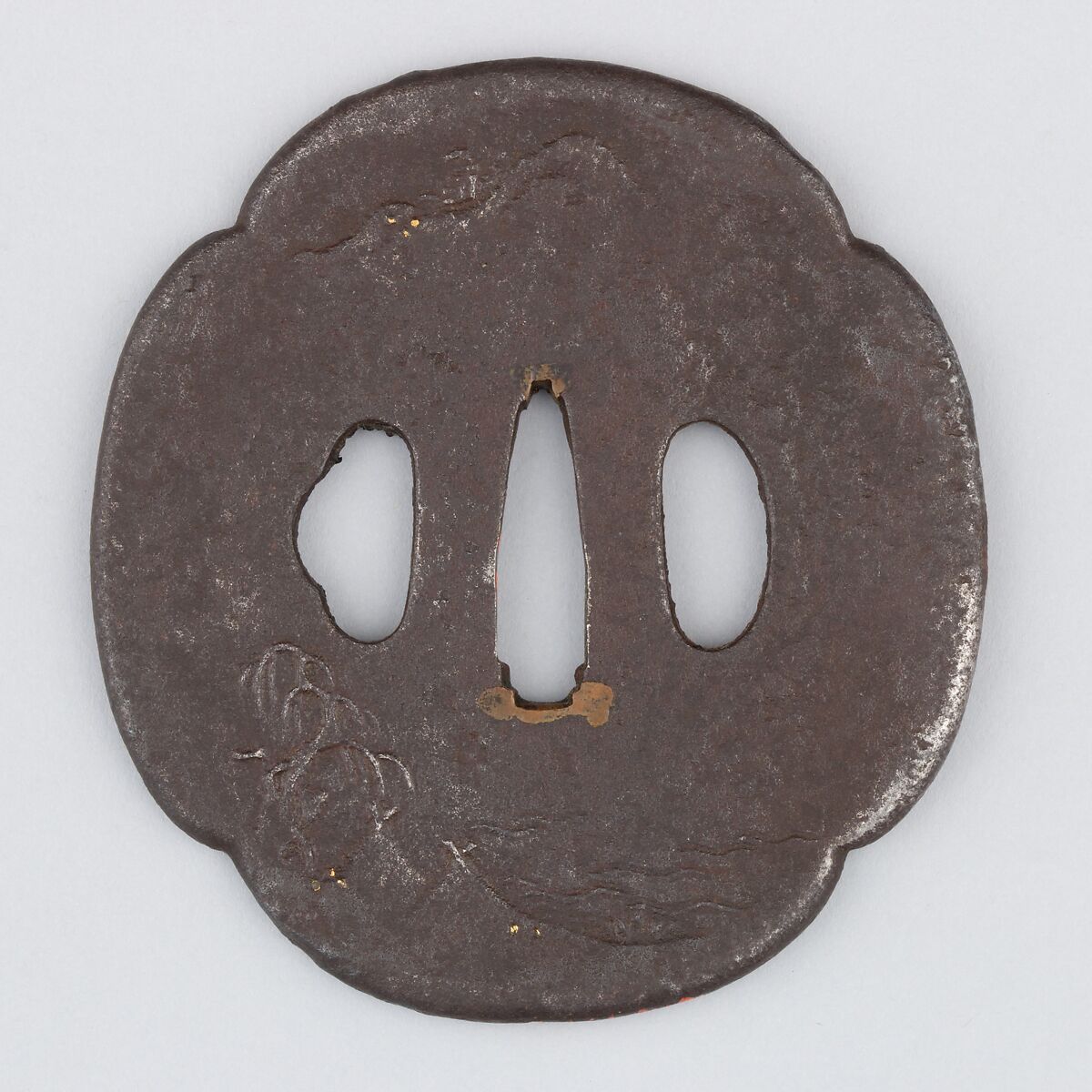 Sword Guard (Tsuba), Iron, copper, Japanese