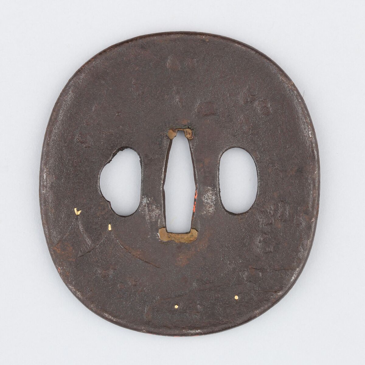 Sword Guard (Tsuba), Iron, copper, Japanese