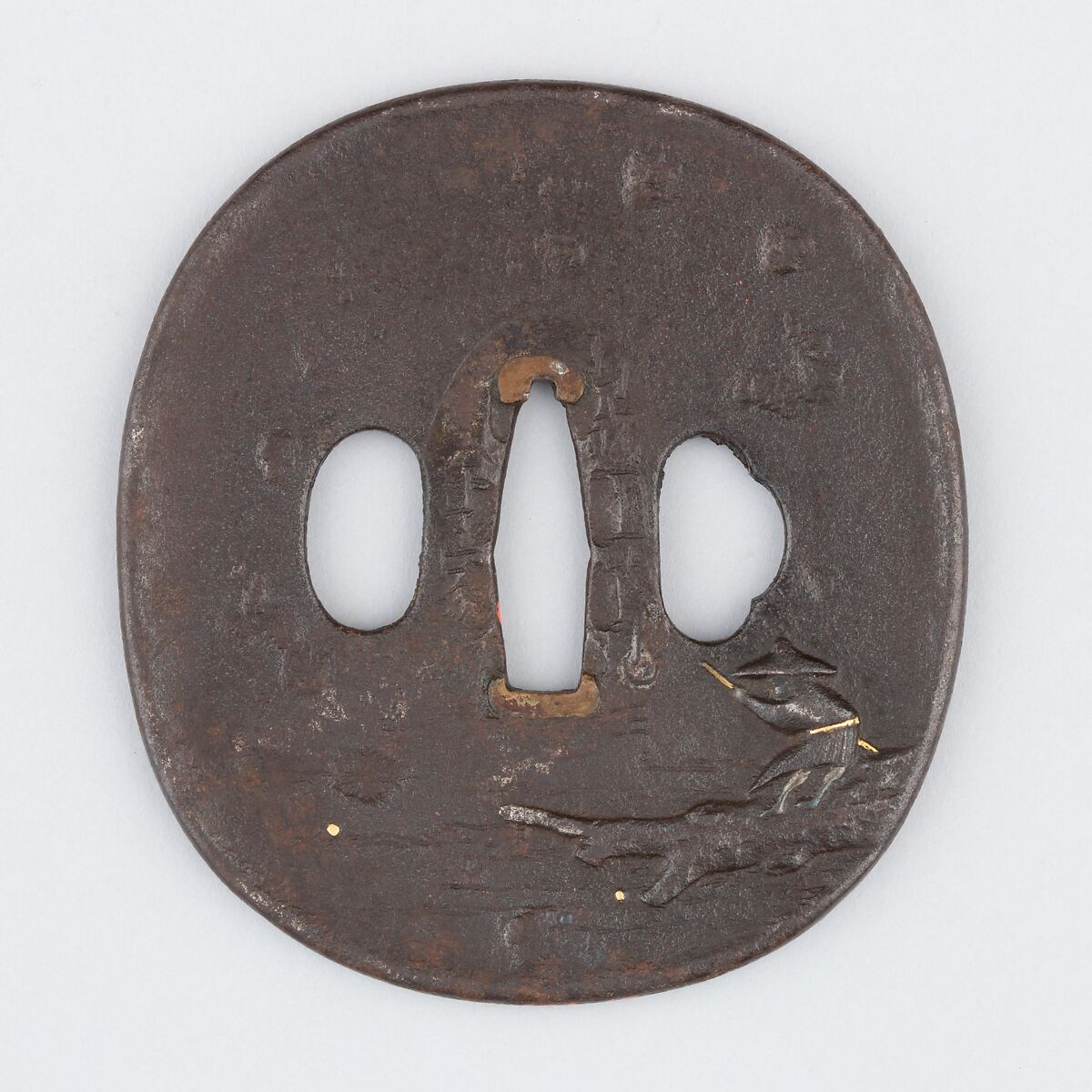 Sword Guard (Tsuba), Iron, copper, Japanese 