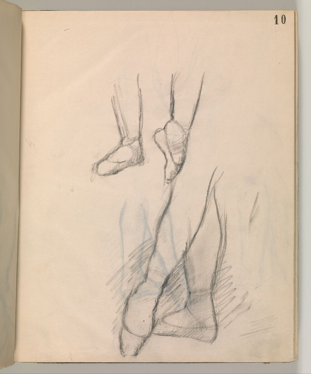 Album of Forty-five Figure Studies, Edgar Degas (French, Paris 1834–1917 Paris), Black chalk on thin, eggshell paper