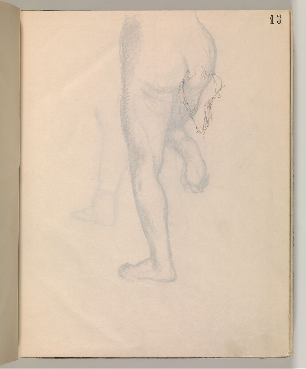 Album of Forty-five Figure Studies, Edgar Degas (French, Paris 1834–1917 Paris), Black chalk on thin, eggshell paper