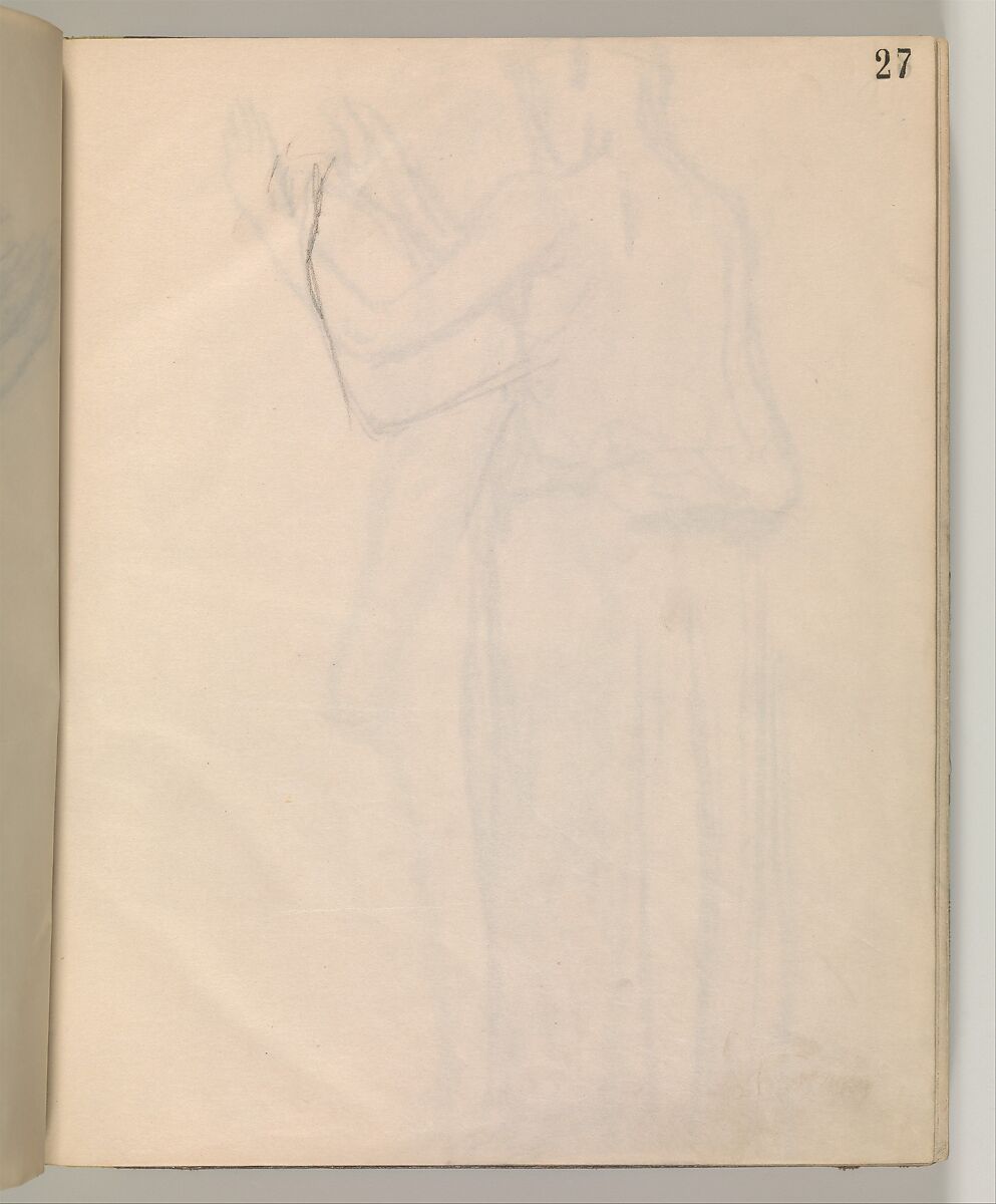 Album of Forty-five Figure Studies, Edgar Degas (French, Paris 1834–1917 Paris), Black chalk on thin, eggshell paper