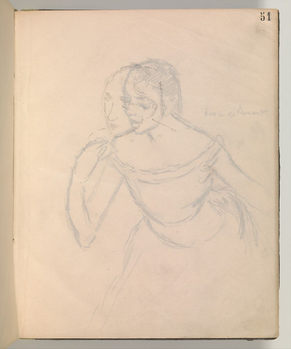 Album of Forty-five Figure Studies, Edgar Degas (French, Paris 1834–1917 Paris), Black chalk on thin, eggshell paper