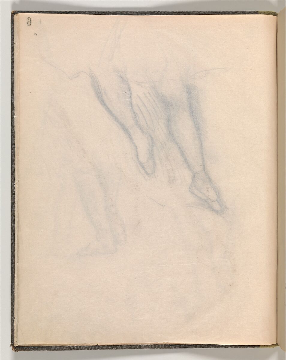 Album of Forty-five Figure Studies, Edgar Degas (French, Paris 1834–1917 Paris), Black chalk on thin, eggshell paper