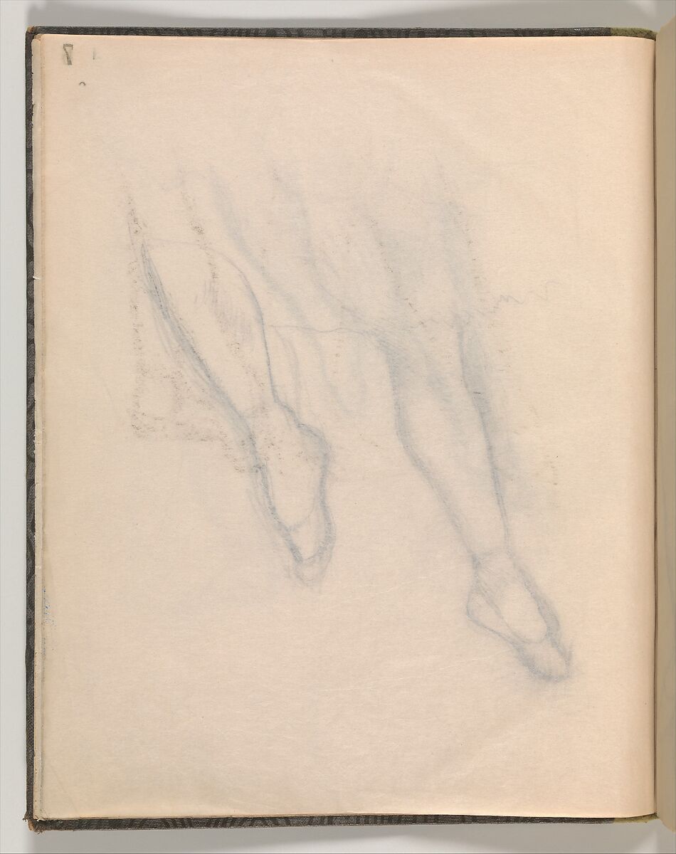 Album of Forty-five Figure Studies, Edgar Degas (French, Paris 1834–1917 Paris), Black chalk on thin, eggshell paper