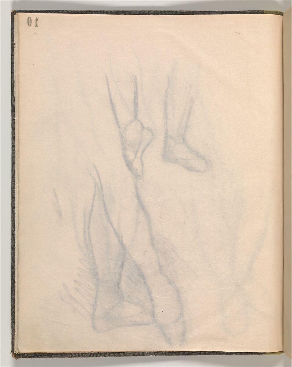 Album of Forty-five Figure Studies, Edgar Degas (French, Paris 1834–1917 Paris), Black chalk on thin, eggshell paper