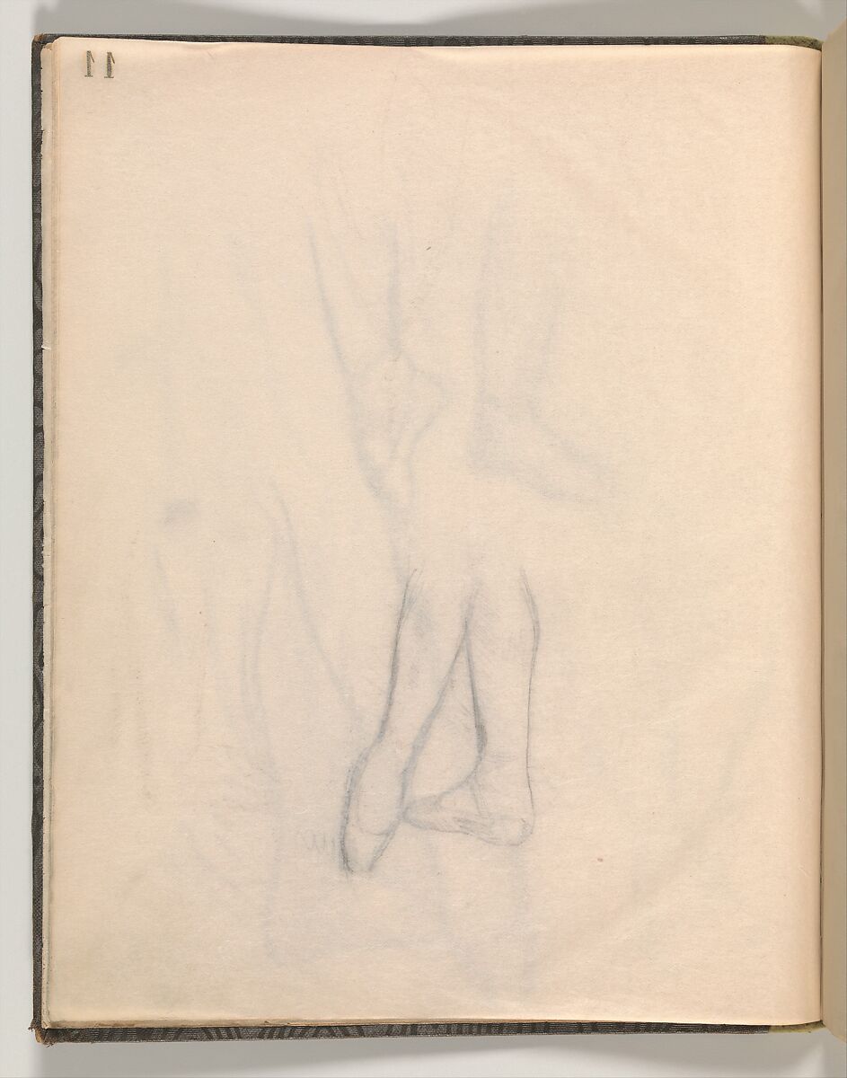 Album of Forty-five Figure Studies, Edgar Degas (French, Paris 1834–1917 Paris), Black chalk on thin, eggshell paper