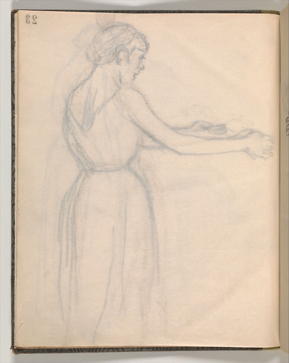 Album of Forty-five Figure Studies, Edgar Degas (French, Paris 1834–1917 Paris), Black chalk on thin, eggshell paper