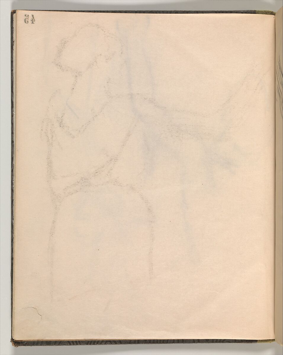 Album of Forty-five Figure Studies, Edgar Degas (French, Paris 1834–1917 Paris), Black chalk on thin, eggshell paper