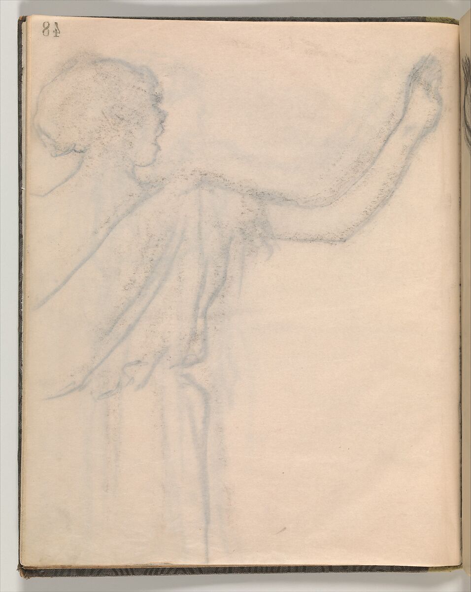 Album of Forty-five Figure Studies, Edgar Degas (French, Paris 1834–1917 Paris), Black chalk on thin, eggshell paper