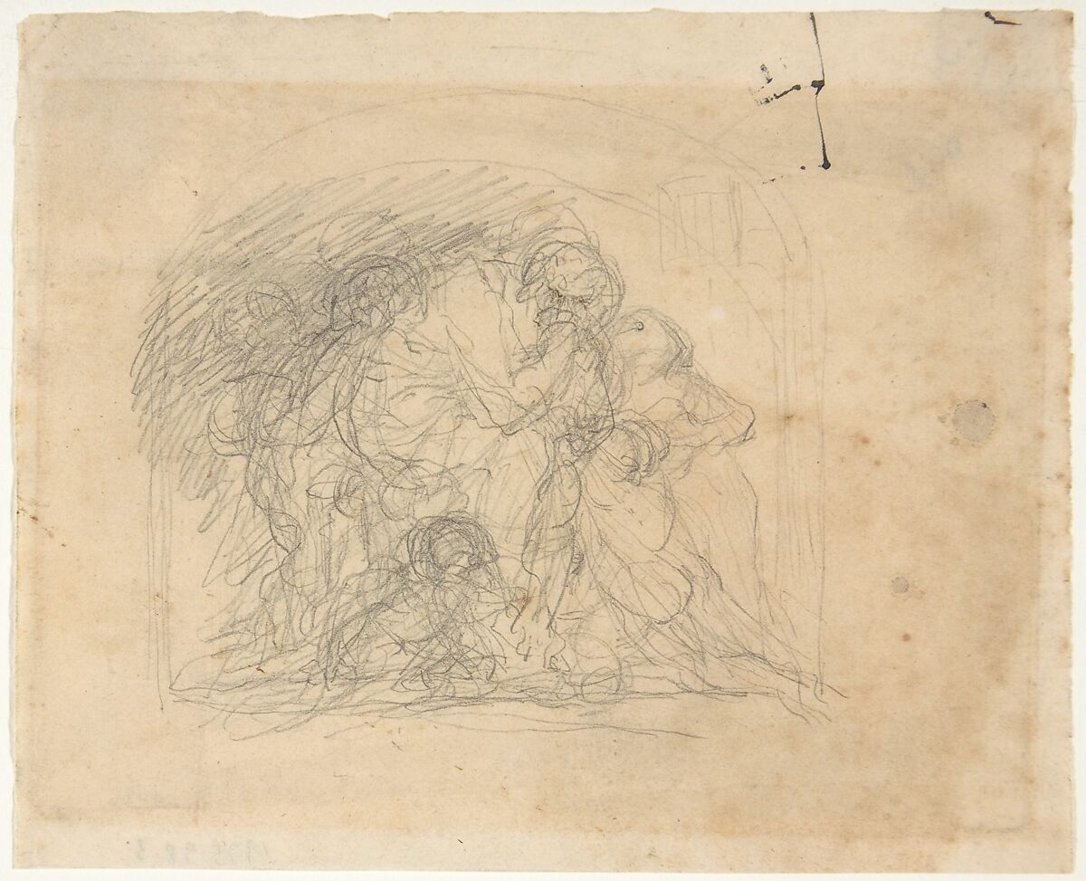 Study for the Ugolino Group, Jean-Baptiste Carpeaux (French, Valenciennes 1827–1875 Courbevoie), Graphite 
