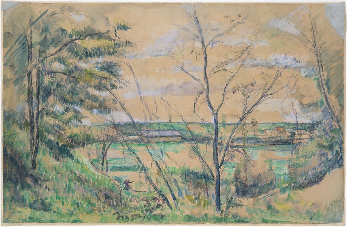 In the Oise Valley, Paul Cézanne (French, Aix-en-Provence 1839–1906 Aix-en-Provence), Graphite, gouache, and watercolor 