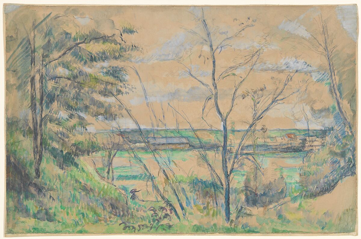In the Oise Valley, Paul Cézanne (French, Aix-en-Provence 1839–1906 Aix-en-Provence), Graphite, gouache, and watercolor
