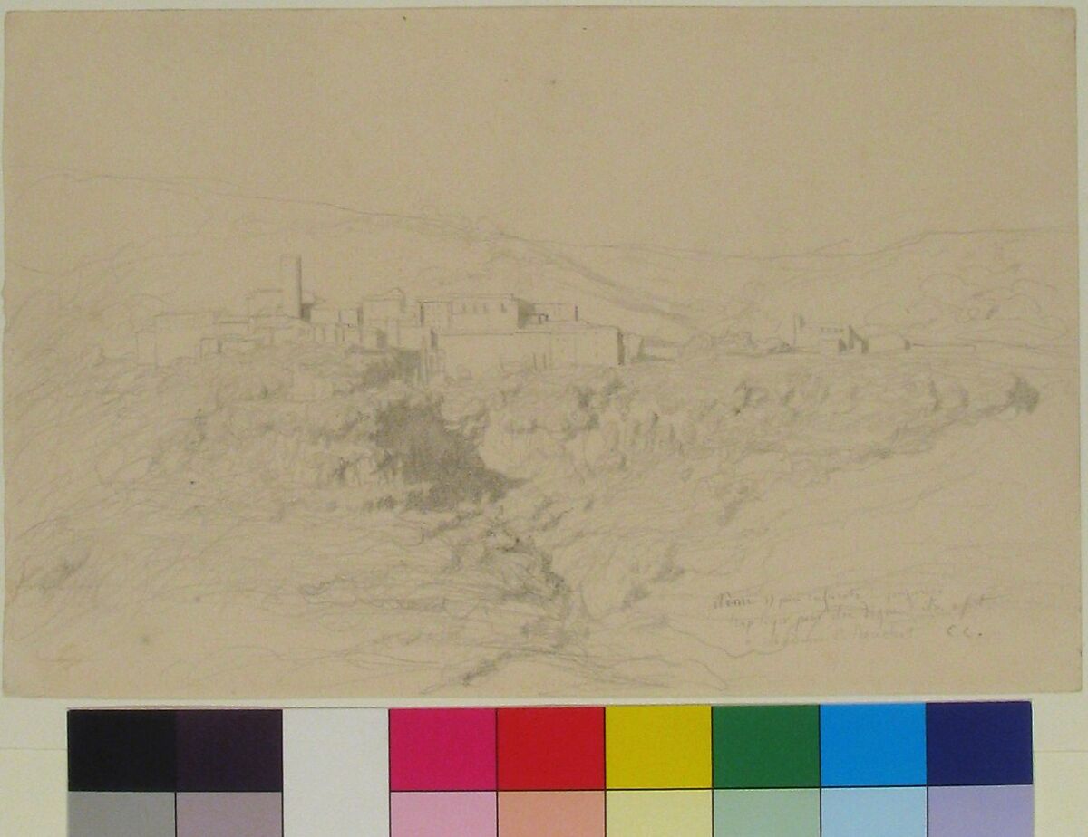 View of Nemi, Camille Corot (French, Paris 1796–1875 Paris), Graphite
