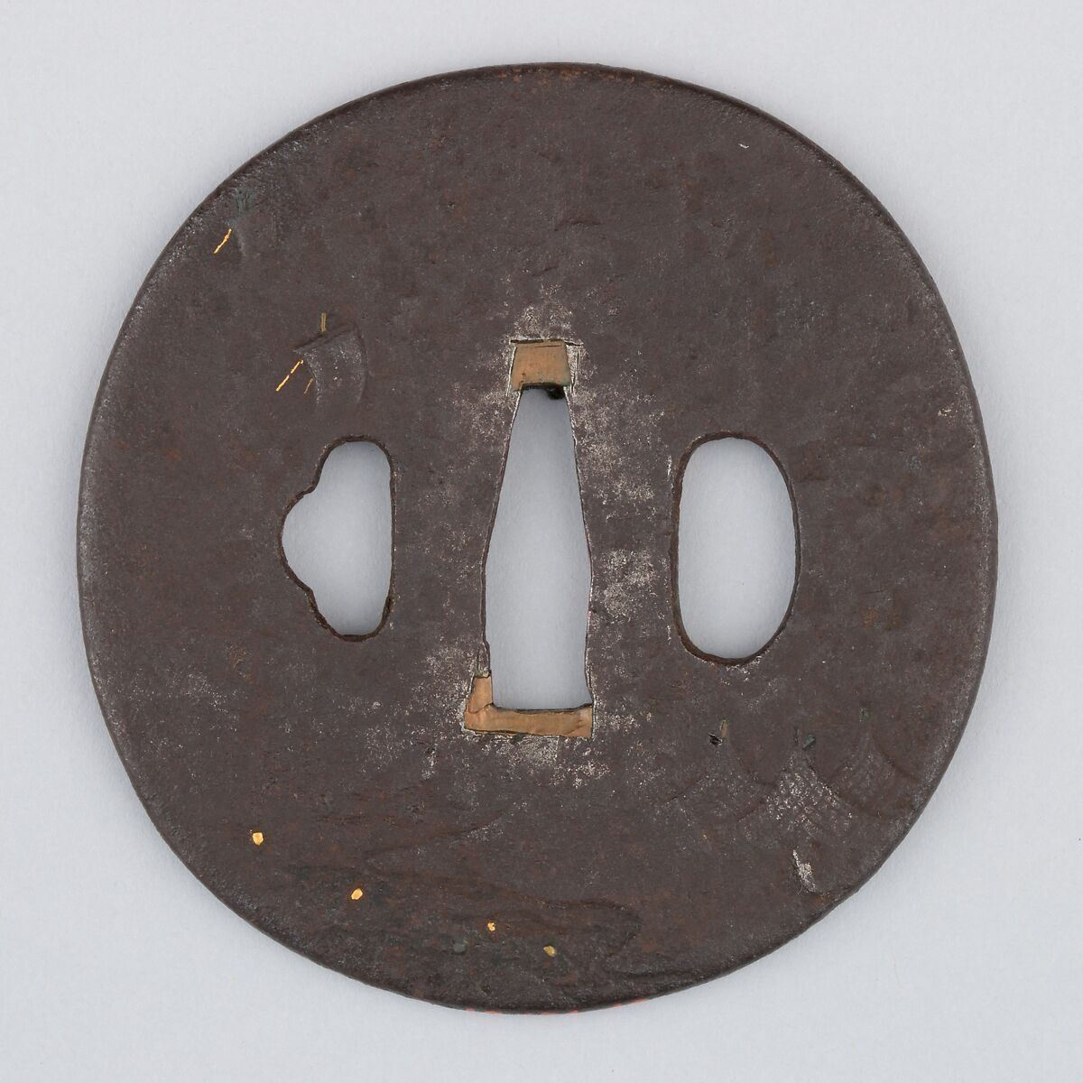Sword Guard (Tsuba), Iron, copper, Japanese
