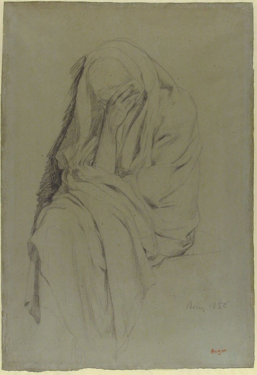 Study for Vieille Italienne (recto); Drapery Study (verso), Edgar Degas (French, Paris 1834–1917 Paris), Graphite
