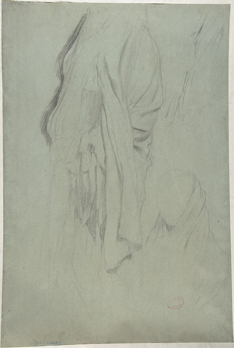 Study for Vieille Italienne (recto); Drapery Study (verso), Edgar Degas (French, Paris 1834–1917 Paris), Graphite
