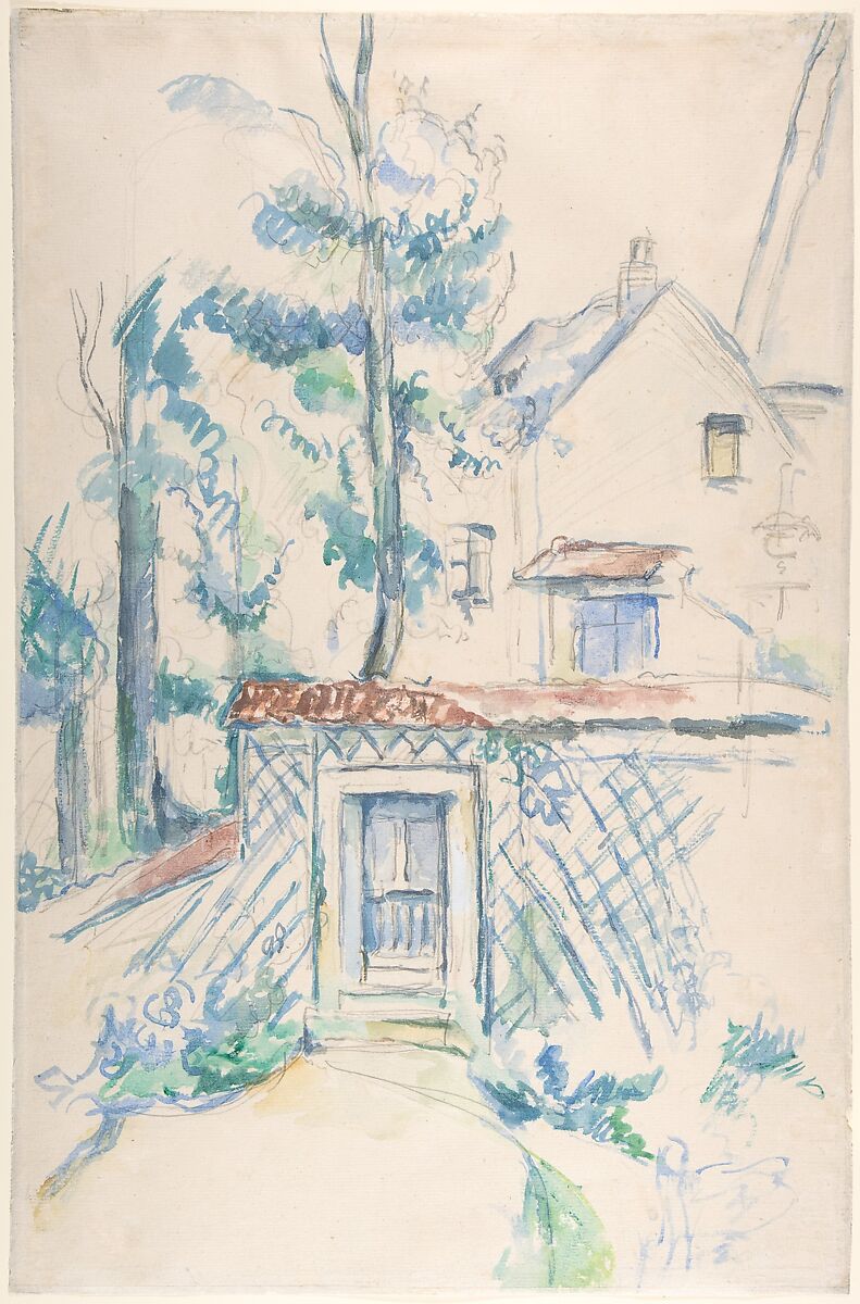 Entrance to a Garden, Paul Cézanne (French, Aix-en-Provence 1839–1906 Aix-en-Provence), Watercolor over graphite 