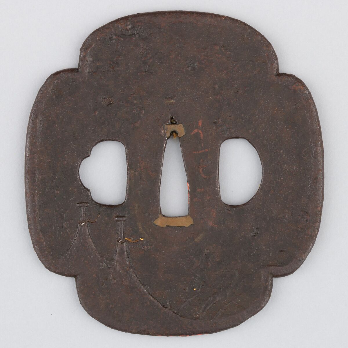 Sword Guard (Tsuba), Iron, copper, Japanese