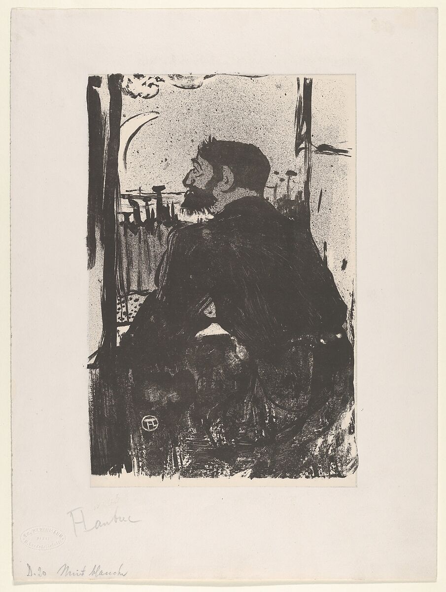 Nuit Blanche, Henri de Toulouse-Lautrec (French, Albi 1864–1901 Saint-André-du-Bois), Brush and spatter lithograph with scraper printed in black on mounted wove paper; only state 