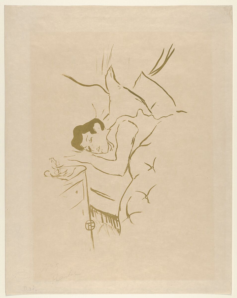 Your Mouth (from Les Vieilles Histoires), Henri de Toulouse-Lautrec (French, Albi 1864–1901 Saint-André-du-Bois), Lithograph printed in olive-green on japan paper; only state 