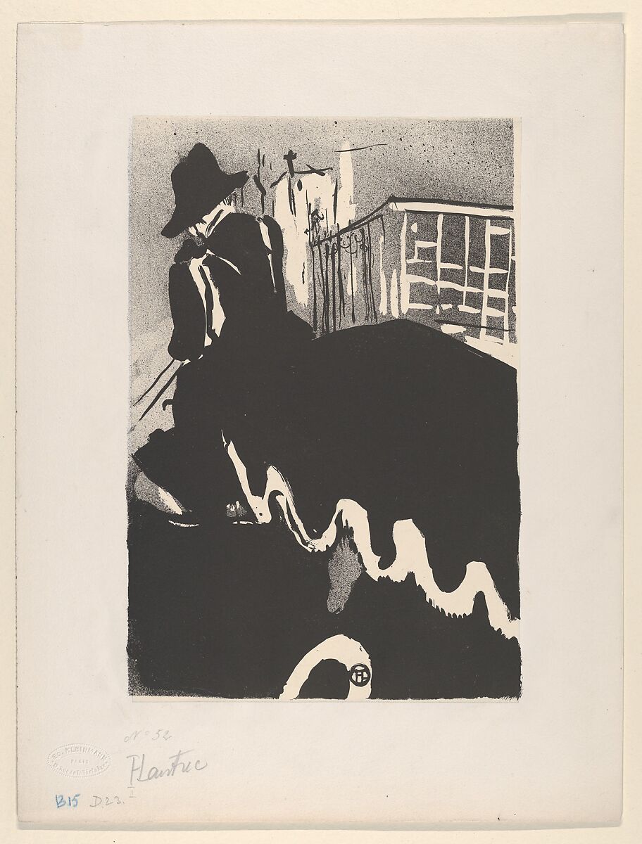 The Final Outing (from Les Vieilles Histoires), Henri de Toulouse-Lautrec (French, Albi 1864–1901 Saint-André-du-Bois), Brush and spatter lithograph printed in black on mounted wove paper; only state 