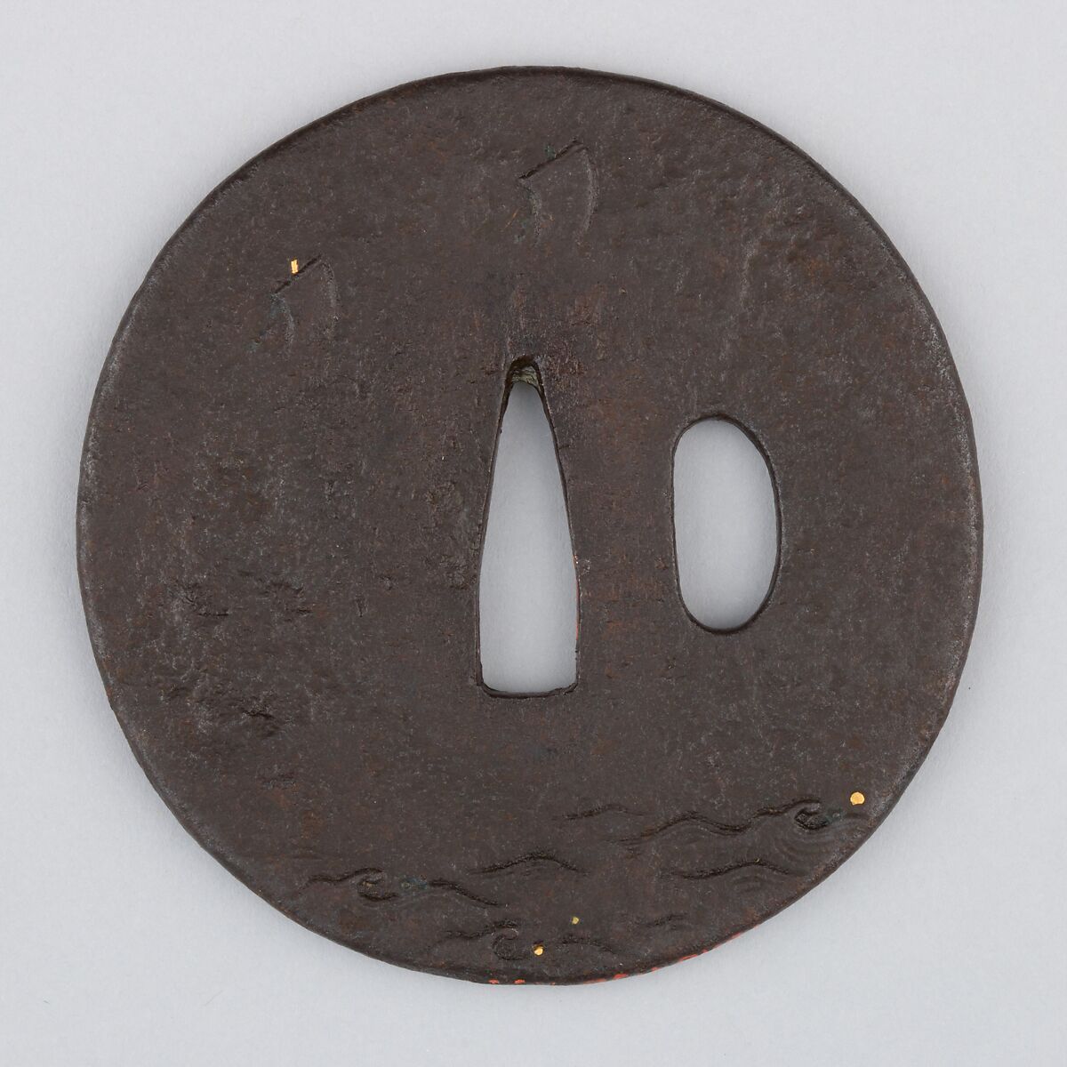 Sword Guard (Tsuba), Iron, copper, Japanese