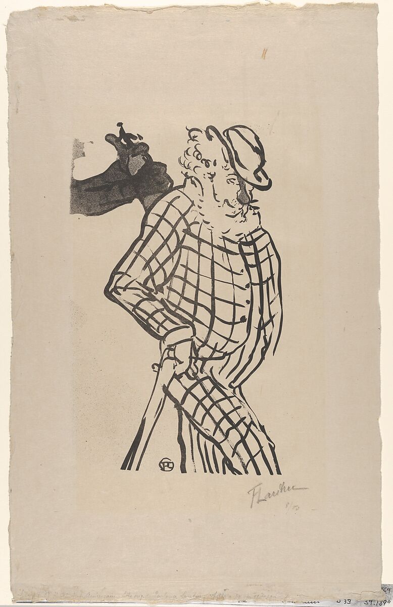 American Singer (from Le Café Concert), Henri de Toulouse-Lautrec (French, Albi 1864–1901 Saint-André-du-Bois), Brush and spatter lithograph printed in black on laid Japan paper; only state; from deluxe 1893 edition 
