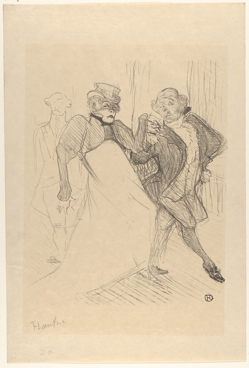 Réjane and Galipaux, in Madame Sans-Géne, Henri de Toulouse-Lautrec (French, Albi 1864–1901 Saint-André-du-Bois), Crayon lithograph on Japan paper; only state 