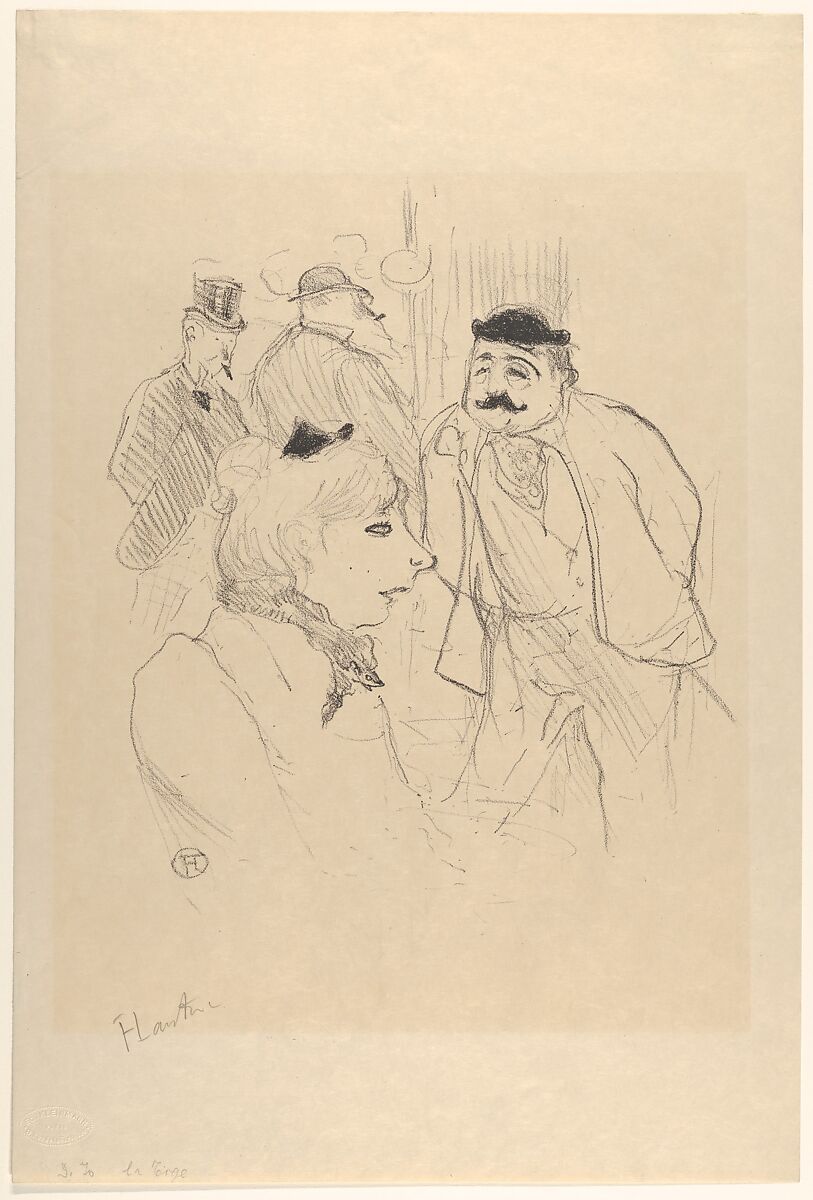 La Tige, Moulin Rouge, Henri de Toulouse-Lautrec (French, Albi 1864–1901 Saint-André-du-Bois), Crayon lithograph printed in black on imitation Japan paper; only state 