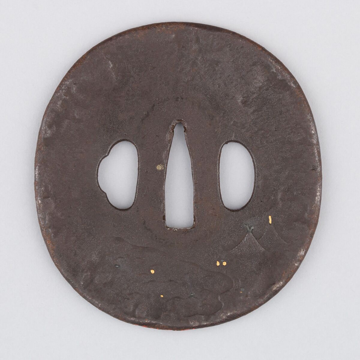 Sword Guard (Tsuba), Iron, copper, Japanese